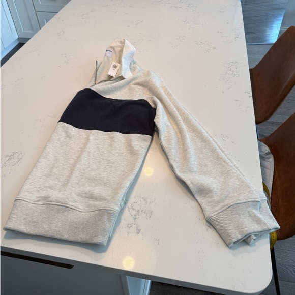 Gray and Navy Quarter-Zip polo Sweatshirt NWT - Picture 8 of 8